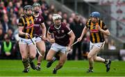 1 May 2022; Daithí Burke of Galway in action against Walter Walsh and John Donnelly of Kilkenny during the Leinster GAA Hurling Senior Championship Round 3 match between Galway and Kilkenny at Pearse Stadium in Galway. Photo by Brendan Moran/Sportsfile