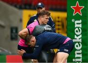 6 May 2022; Josh van der Flier, left, and Garry Ringrose during the Leinster Rugby captain's run at Mattoli Woods Welford Road in Leicester, England. Photo by Harry Murphy/Sportsfile