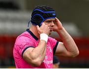 6 May 2022; James Ryan fixes his scrum cap during the Leinster Rugby captain's run at Mattoli Woods Welford Road in Leicester, England. Photo by Harry Murphy/Sportsfile
