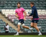 6 May 2022; Caelan Doris and Garry Ringrose during the Leinster Rugby captain's run at Mattoli Woods Welford Road in Leicester, England. Photo by Harry Murphy/Sportsfile