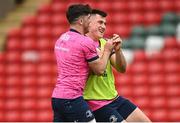 6 May 2022; Dan Sheehan, right, and Jimmy O'Brien during the Leinster Rugby captain's run at Mattoli Woods Welford Road in Leicester, England. Photo by Harry Murphy/Sportsfile