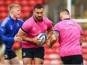 6 May 2022; Leinster players, from left, Tommy O'Brien, Rónan Kelleher and Andrew Porter during the Leinster Rugby captain's run at Mattoli Woods Welford Road in Leicester, England. Photo by Harry Murphy/Sportsfile