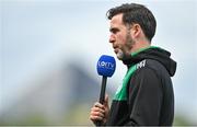 6 May 2022; Shamrock Rovers manager Stephen Bradley is interviewed by LOITV before the SSE Airtricity League Premier Division match between Shamrock Rovers and Finn Harps at Tallaght Stadium in Dublin. Photo by Seb Daly/Sportsfile