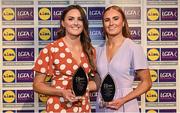 6 May 2022; The 2022 Teams of the Lidl Ladies National Football League awards were presented at Croke Park on Friday, May 6. The best players from the four divisions in the Lidl National Football Leagues were selected by the LGFA’s All Star committee. Sisters Aimee, left, and Bláithín Mackin of Armagh with their Division 2 awards. Photo by Ramsey Cardy/Sportsfile