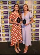 6 May 2022; The 2022 Teams of the Lidl Ladies National Football League awards were presented at Croke Park on Friday, May 6. The best players from the four divisions in the Lidl National Football Leagues were selected by the LGFA’s All Star committee. Sisters Aimee, left, and Bláithín Mackin of Armagh with their Division 2 awards. Photo by Ramsey Cardy/Sportsfile