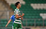 6 May 2022; Danny Mandroiu of Shamrock Rovers celebrates after scoring his side's second goal during the SSE Airtricity League Premier Division match between Shamrock Rovers and Finn Harps at Tallaght Stadium in Dublin. Photo by Seb Daly/Sportsfile