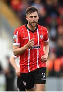 6 May 2022; Will Patching of Derry City celebrates after scoring his side's first goal during the SSE Airtricity League Premier Division match between Derry City and Bohemians at The Ryan McBride Brandywell Stadium in Derry. Photo by Stephen McCarthy/Sportsfile