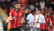 6 May 2022; Will Patching of Derry City celebrates after scoring his side's first goal during the SSE Airtricity League Premier Division match between Derry City and Bohemians at The Ryan McBride Brandywell Stadium in Derry. Photo by Stephen McCarthy/Sportsfile