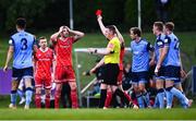 6 May 2022; Andy Boyle of Dundalk reacts as he recieves a red card from referee Damien MacGraith during the SSE Airtricity League Premier Division match between UCD and Dundalk at UCD Bowl in Belfield, Dublin. Photo by Ben McShane/Sportsfile