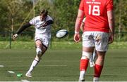 6 May 2022; James Humphreys of Ulster converts during an 'A' Interprovincial match between Munster and Ulster at University of Limerick in Limerick. Photo by John Dickson/Sportsfile