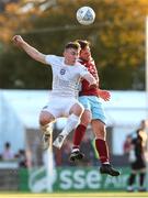 6 May 2022; Edward McCarthy of Galway United in action against James McCarthy of Cobh Ramblers during the SSE Airtricity League First Division match between Cobh Ramblers and Galway United FC at St Colman's Park in Cobh, Cork. Photo by Michael P Ryan/Sportsfile