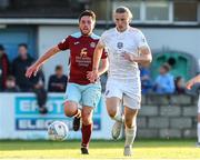 6 May 2022; David Hurley of Galway United in action against James McCarthy of Cobh Ramblers during the SSE Airtricity League First Division match between Cobh Ramblers and Galway United FC at St Colman's Park in Cobh, Cork. Photo by Michael P Ryan/Sportsfile