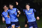 6 May 2022; Colm Whelan of UCD celebrates after scoring his side's second goal during the SSE Airtricity League Premier Division match between UCD and Dundalk at UCD Bowl in Belfield, Dublin. Photo by Ben McShane/Sportsfile