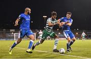 6 May 2022; Barry Cotter of Shamrock Rovers in action against Ethan Boyle, left, and Regan Donelon of Finn Harps during the SSE Airtricity League Premier Division match between Shamrock Rovers and Finn Harps at Tallaght Stadium in Dublin. Photo by Seb Daly/Sportsfile