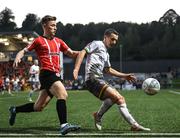 6 May 2022; Tyreke Wilson of Bohemians in action against Brandon Kavanagh of Derry City during the SSE Airtricity League Premier Division match between Derry City and Bohemians at The Ryan McBride Brandywell Stadium in Derry. Photo by Stephen McCarthy/Sportsfile