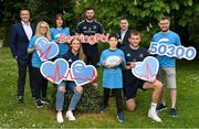 9 May 2022; Leinster Rugby have this morning announced Cardiac Risk in the Young (CRY Ireland) as its next charity affiliate for the 2021/22 season. CRY Ireland was nominated by one of Leinster Rugby’s premium partners, BearingPoint. CRY Ireland will work with the club over the month of May with the aim of raising awareness of the risk of sudden cardiac death, and the importance of basic resuscitation skills such as CPR in the community. Leinster Rugby will highlight that great work across its digital and social platforms for the month of May. For further information please check out www.cry.ie or www.leinsterrugby.ie. In attendance at the announcement are, from left, Leinster sponsorship manager Eamon De Búrca, CRY Ireland chief executive officer Lucia Ebbs, consultant cardiologist Dr Deirdre Ward, Leinster players Ciara Faulkner and Robbie Henshaw, Oliver Nursey, age 8, Bearing Point Ireland head of finance Ian Kilty, Leinster player Ross Molony, and CRY Ireland patient and volunteer Harry Ebbs, at Leinster HQ in Dublin. Photo by Seb Daly/Sportsfile