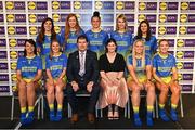6 May 2022; The 2022 Teams of the Lidl Ladies National Football League awards were presented at Croke Park on Friday, May 6. The best players from the four divisions in the Lidl National Football Leagues were selected by the LGFA’s All Star committee. The Division 1 team, back row, from left, Shauna Ennis of Meath, Evelyn McGinley of Donegal, Emma Duggan of Meath, Mary Kate Lynch of Meath, and Emma Troy of Meath. Front row, from left, Nicole McLaughlin of Donegal, Niamh McLaughlin of Donegal, President of the LGFA Mícheál Naughton, Aoife Clarke, Communications and CSR Director, Lidl Ireland, Monica McGuirk of Meath, and Orlagh Lally of Meath. Photo by Ramsey Cardy/Sportsfile