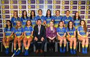 6 May 2022; The 2022 Teams of the Lidl Ladies National Football League awards were presented at Croke Park on Friday, May 6. The best players from the four divisions in the Lidl National Football Leagues were selected by the LGFA’s All Star committee. Division 3 team, from left, Laura Fleming of Roscommon, Laura Fleming of Roscommon, Grace Clifford of Kildare, Neasa Dooley of Kildare, Jennifer Higgins of Roscommon, Helena Cummins of Roscommon, Aisling Halligan of Wexford, Laoise Lenehan of Kildare. Front row, from left, Jessica Foy of Down, Niamh Feeney of Roscommon, Aisling Hanly of Roscommon, Micheál Naughton, Ladies Gaelic Football Association President, Fiona Fagan, Marketing Director, Lidl Ireland, Orlagh Kehoe of Wexford, Caitriona Murray of Wexford, and Róisín Murphy of Wexford. Photo by Ramsey Cardy/Sportsfile