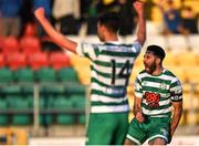 6 May 2022; Roberto Lopes of Shamrock Rovers celebrates after scoring his side's first goal during the SSE Airtricity League Premier Division match between Shamrock Rovers and Finn Harps at Tallaght Stadium in Dublin. Photo by Seb Daly/Sportsfile