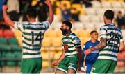 6 May 2022; Roberto Lopes of Shamrock Rovers celebrates after scoring his side's first goal during the SSE Airtricity League Premier Division match between Shamrock Rovers and Finn Harps at Tallaght Stadium in Dublin. Photo by Seb Daly/Sportsfile