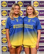 6 May 2022; The 2022 Teams of the Lidl Ladies National Football League awards were presented at Croke Park on Friday, May 6. The best players from the four divisions in the Lidl National Football Leagues were selected by the LGFA’s All Star committee. Limerick players, and cousins, Róisín Ambrose and Iris Kennelly. Photo by Ramsey Cardy/Sportsfile