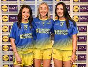 6 May 2022; The 2022 Teams of the Lidl Ladies National Football League awards were presented at Croke Park on Friday, May 6. The best players from the four divisions in the Lidl National Football Leagues were selected by the LGFA’s All Star committee. Fermanagh players, from left, Eimear Smyth, Molly McGloin and Bláithín Bogue. Photo by Ramsey Cardy/Sportsfile