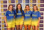 6 May 2022; The 2022 Teams of the Lidl Ladies National Football League awards were presented at Croke Park on Friday, May 6. The best players from the four divisions in the Lidl National Football Leagues were selected by the LGFA’s All Star committee. Limerick players, from left, Cathy Mee, Sophie Hennessy, Róisín Ambrose and Iris Kennelly. Photo by Ramsey Cardy/Sportsfile