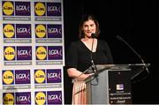 6 May 2022; The 2022 Teams of the Lidl Ladies National Football League awards were presented at Croke Park on Friday, May 6. The best players from the four divisions in the Lidl National Football Leagues were selected by the LGFA’s All Star committee. Aoife Clarke, Communications and CSR Director, Lidl Ireland. Photo by Ramsey Cardy/Sportsfile