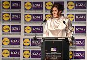 6 May 2022; The 2022 Teams of the Lidl Ladies National Football League awards were presented at Croke Park on Friday, May 6. The best players from the four divisions in the Lidl National Football Leagues were selected by the LGFA’s All Star committee. MC Michelle Ryan Photo by Ramsey Cardy/Sportsfile