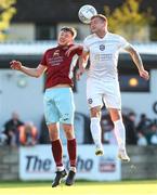 6 May 2022; Stephen Walsh of Galway United in action against Ben O'Riordan of Cobh Ramblers during the SSE Airtricity League First Division match between Cobh Ramblers and Galway United FC at St Colman's Park in Cobh, Cork. Photo by Michael P Ryan/Sportsfile