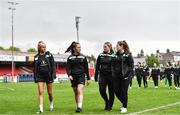 7 May 2022; Peamount United players walk the pitch before the SSE Airtricity Women's National League match between Shelbourne and Peamount United at Tolka Park in Dublin. Photo by Sam Barnes/Sportsfile