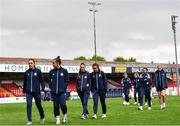 7 May 2022; Shelbourne players walk the pitch before the SSE Airtricity Women's National League match between Shelbourne and Peamount United at Tolka Park in Dublin. Photo by Sam Barnes/Sportsfile
