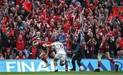 7 May 2022; Keith Earls of Munster scores his side's second try during the Heineken Champions Cup Quarter-Final match between Munster and Toulouse at Aviva Stadium in Dublin. Photo by Ramsey Cardy/Sportsfile