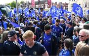 7 May 2022; Leinster players including Hugo Keenan arrive before the Heineken Champions Cup Quarter-Final match between Leicester Tigers and Leinster at Mattoli Woods Welford Road Stadium in Leicester, England. Photo by Harry Murphy/Sportsfile