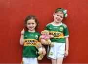 7 May 2022; Kerry supporters Olivia, age 3, and Éabha Griffin, age 5, from Dromid, before the Munster GAA Football Senior Championship Semi-Final match between Cork and Kerry at Páirc Ui Rinn in Cork. Photo by Stephen McCarthy/Sportsfile