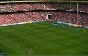 7 May 2022; Ben Healy of Munster during the 'place kick competition' to decide the winner of the Heineken Champions Cup Quarter-Final match between Munster and Toulouse at Aviva Stadium in Dublin. Photo by Ramsey Cardy/Sportsfile