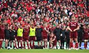 7 May 2022; Munster players and staff look on during the 'place kick' competition in the Heineken Champions Cup Quarter-Final match between Munster and Toulouse at Aviva Stadium in Dublin. Photo by Brendan Moran/Sportsfile