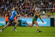 7 May 2022; Megan Thynne of Meath in action against Caoimhe O'Connor of Dublin during the TG4 Leinster Senior Ladies Football Championship Round 2 match between Dublin and Meath at Parnell Park in Dublin. Photo by Sam Barnes/Sportsfile
