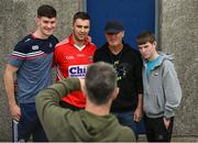 7 May 2022; Former Republic of Ireland international Roy Keane poses with Cork supporters during the Munster GAA Football Senior Championship Semi-Final match between Cork and Kerry at Páirc Ui Rinn in Cork. Photo by Stephen McCarthy/Sportsfile