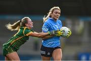 7 May 2022; Ellen Gribben of Dublin in action against Megan Thynne of Meath during the TG4 Leinster Senior Ladies Football Championship Round 2 match between Dublin and Meath at Parnell Park in Dublin. Photo by Sam Barnes/Sportsfile