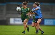 7 May 2022; Emma Troy of Meath in action against Martha Byrne of Dublin during the TG4 Leinster Senior Ladies Football Championship Round 2 match between Dublin and Meath at Parnell Park in Dublin. Photo by Sam Barnes/Sportsfile