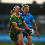 7 May 2022; Aoibhín Cleary of Meath in action against Nicole Owens of Dublin during the TG4 Leinster Senior Ladies Football Championship Round 2 match between Dublin and Meath at Parnell Park in Dublin. Photo by Sam Barnes/Sportsfile