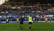 7 May 2022; Andrew Porter and Rónan Kelleher of Leinster applaud supporters after their side's victory in the Heineken Champions Cup Quarter-Final match between Leicester Tigers and Leinster at Mattoli Woods Welford Road Stadium in Leicester, England. Photo by Harry Murphy/Sportsfile