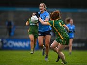 7 May 2022; Kate McDaid of Dublin in action against Orlaith Duff of Meath during the TG4 Leinster Senior Ladies Football Championship Round 2 match between Dublin and Meath at Parnell Park in Dublin. Photo by Sam Barnes/Sportsfile