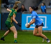 7 May 2022; Sinead Goldrick of Dublin in action against Mary Kate Lynch of Meath during the TG4 Leinster Senior Ladies Football Championship Round 2 match between Dublin and Meath at Parnell Park in Dublin. Photo by Sam Barnes/Sportsfile