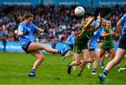 7 May 2022; Kate Sullivan of Dublin scores a point from play despite the efforts of Mary Kate Lynch of Meath during the TG4 Leinster Senior Ladies Football Championship Round 2 match between Dublin and Meath at Parnell Park in Dublin. Photo by Sam Barnes/Sportsfile