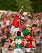 7 May 2022; Ian Maguire of Cork in action against David Moran of Kerry during the Munster GAA Football Senior Championship Semi-Final match between Cork and Kerry at Páirc Ui Rinn in Cork. Photo by Stephen McCarthy/Sportsfile