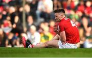 7 May 2022; Kevin Flahive of Cork awaits medical attention during the Munster GAA Football Senior Championship Semi-Final match between Cork and Kerry at Páirc Ui Rinn in Cork. Photo by Stephen McCarthy/Sportsfile