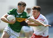 8 May 2022; Dylan Geaney of Kerry in action against Michael Rafferty of Tyrone during the EirGrid GAA Football All-Ireland U20 Championship Semi-Final match between Kerry and Tyrone at MW Hire O'Moore Park in Portlaoise, Laois. Photo by Harry Murphy/Sportsfile