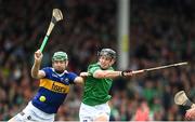 8 May 2022; Noel McGrath of Tipperary in action against Darragh O'Donovan of Limerick during the Munster GAA Hurling Senior Championship Round 3 match between Limerick and Tipperary at TUS Gaelic Grounds in Limerick. Photo by Stephen McCarthy/Sportsfile